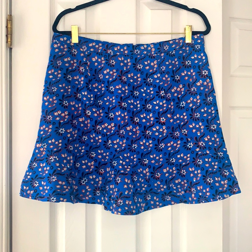 JCrew Blue Floral Skirt